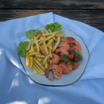 Camarão com fritas