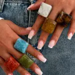 Anillos acrílicos cuadrados