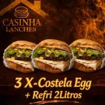 3 X-Costela Egg + Refri 2lt