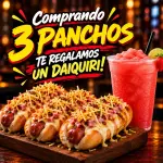 3 PANCHOS JAMÓN Y QUESO + DAIQUIRI