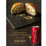 BURGER SUSHI langostinos + coca cola