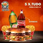 5 X.TUDO + FRITAS + REFRI 2L