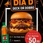 2 Deck Cheddar Simples + Guaraná 1L
