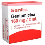 GENTAMICINA 160MG/2ML CAJA X 10 AMP