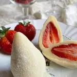 coxinha de morango com ninho