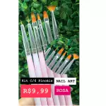 Kit C/6 Pincel Rosa