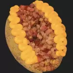 Calabresa e bacon com cheddar