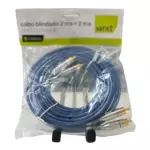 CABO MXT 2RCA+2 RCA BLINDADO 5M AZUL