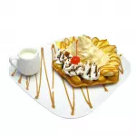 Waffle banano arequipe
