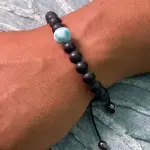 Pulsera Caballero Ónix y Larimar