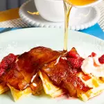 Waffles de yuca con philadelphia