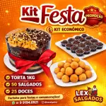 Torta 1kg 50 salgados 25 doces