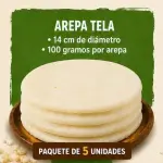 PAQ DE 5 AREPAS TELA CONGELADAS