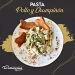 PASTA POLLO Y CHAMPIÑONES