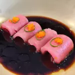 Sashimi Atum com ovas e shoyu (5 un)