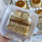 Fatia de bolo Meio pudim