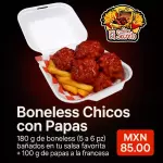 Boneless chicos con papas