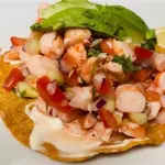 TOSTADA DE CEVICHE DE CAMARON