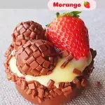 Bombom aberto de morango