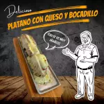 Platano con queso y bocadillo