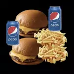 2 Hamburguesas + 2 Papas + 2 Latas