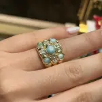Anillo Larimar 5 piedras