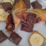 Harumaki de banana com chocolate