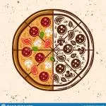 Pizza en mitades familiar