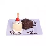 Brownie con helado
