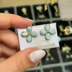Zarcillos de Trébol de Larimar