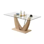 Mesa vidrio 160x90cm base mdf en V