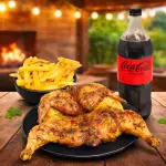 Pollo entero + Papas G + Bebida