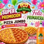 Pizza jumbo + papas ,ref 2l