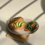 Baguel Masa Madre,Pavo y Queso+café