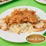 Media Fetuccini Alfredo con Tiras Crispy