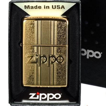 Zippo Dourado And Pattern logo