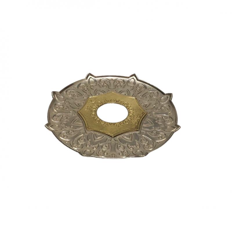 Prato Mandala Prata e Dourado Peq